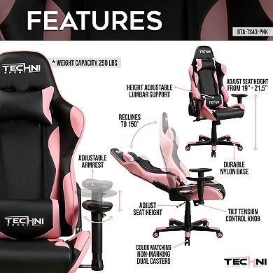 Techni Sport TS-4300 Ergonomic High Back Racer Style PC Gaming Chair