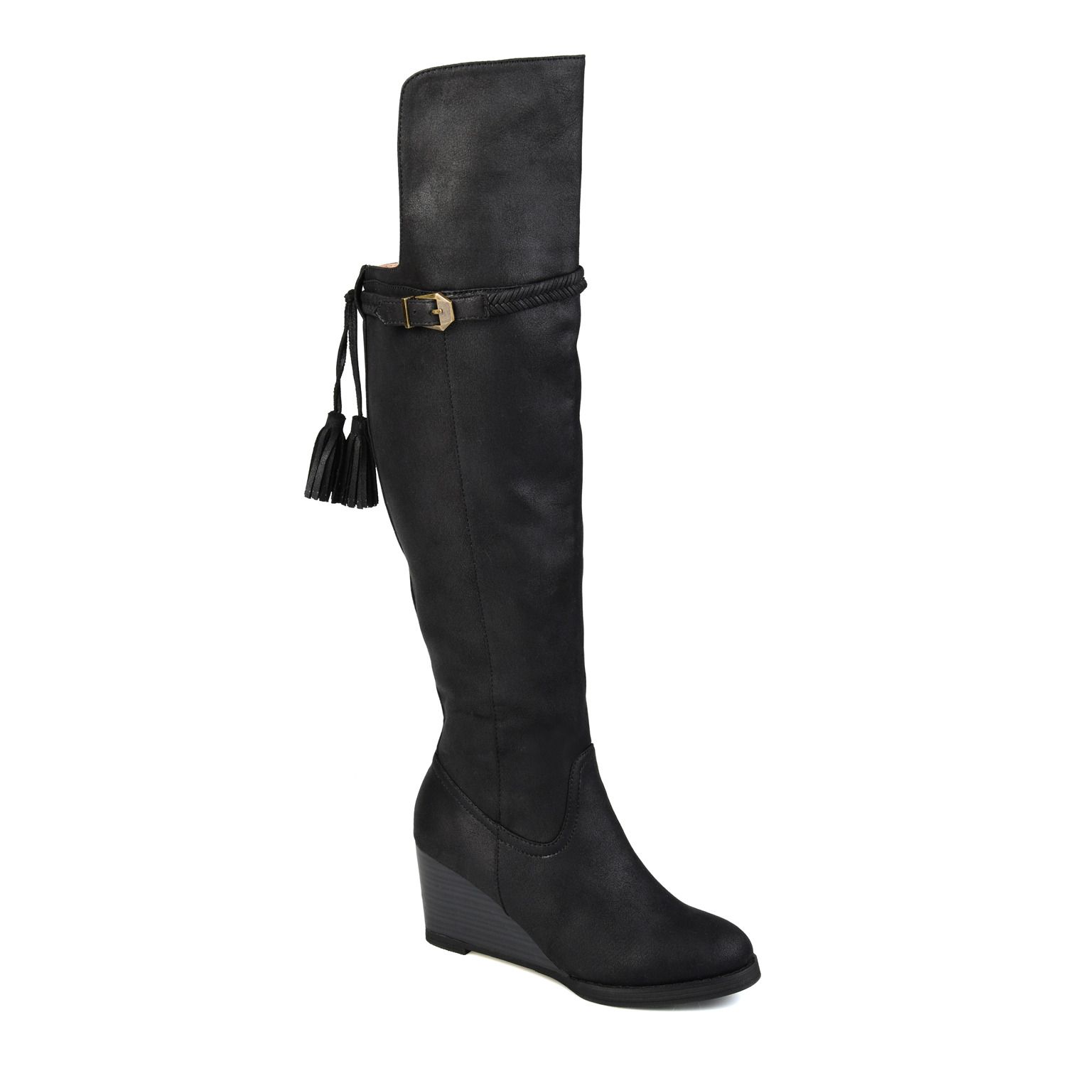 over the knee wedge boots