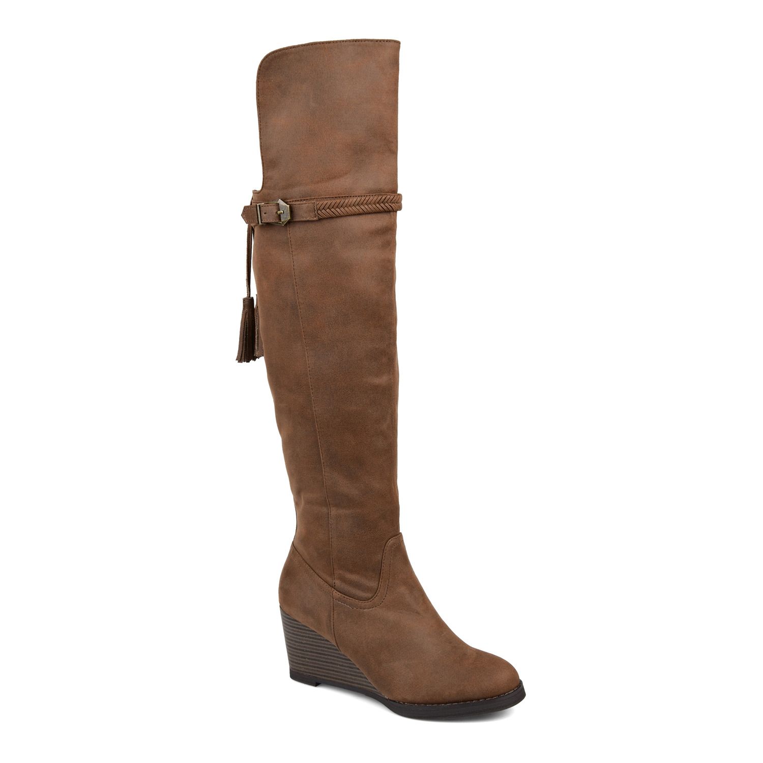 wide calf wedge boots