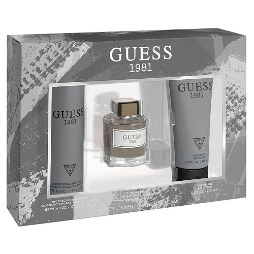 Guess 1981 Men's Cologne, Shower Gel & Body Spray Gift Set ...