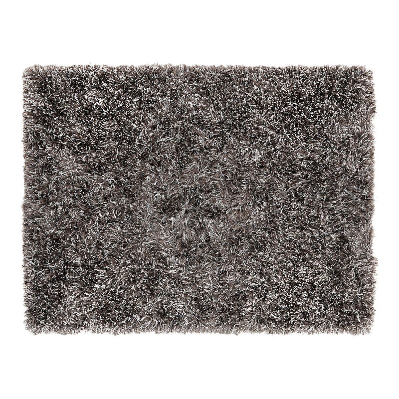 Chesapeake Microfiber Polyester Lurex Shag 5'x7' Elstra Area Rug, Grey, 5X7 Ft