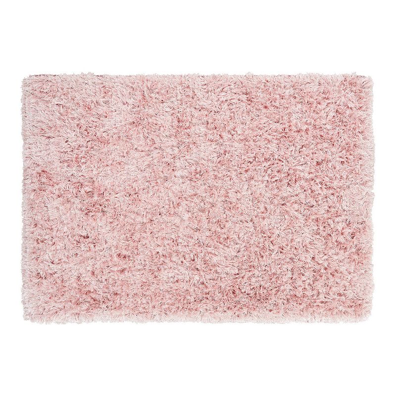 Chesapeake Microfiber Polyester Lurex Shag 5'x7' Elstra Area Rug, Pink, 5X7 Ft