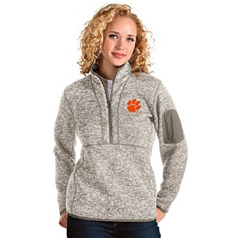 Women's Antigua Clemson Tigers Fortune Half-Zip Pullover
