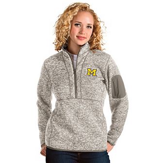 Women's Antigua Michigan Wolverines Fortune Half-Zip Pullover