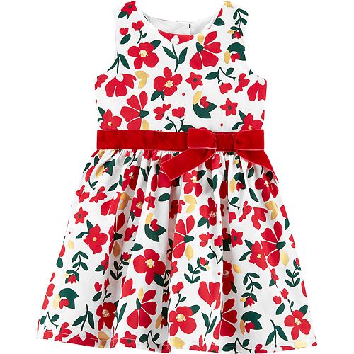 Toddler Girl Carter's Floral Sateen Holiday Dress