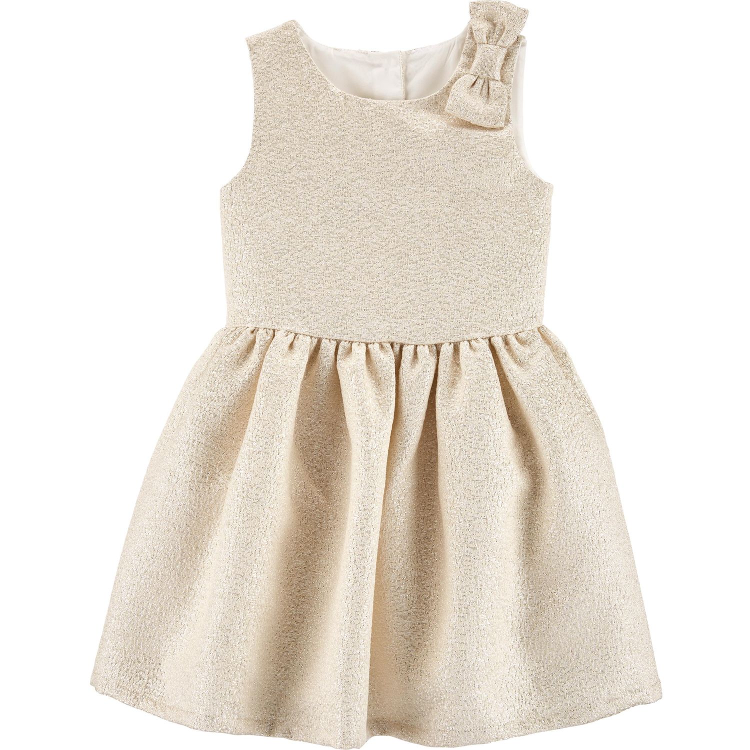 girls gold holiday dress