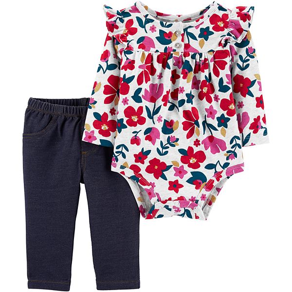 Baby Girl Carter's 2-Piece Floral Bodysuit Pant Set