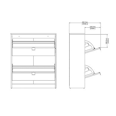 Tvilum 2-Drawer Shoe Cabinet
