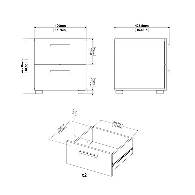 Tvilum 2-Drawer Nightstand