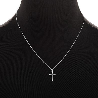 PRIMROSE Sterling Silver Polished Cross Pendant Necklace