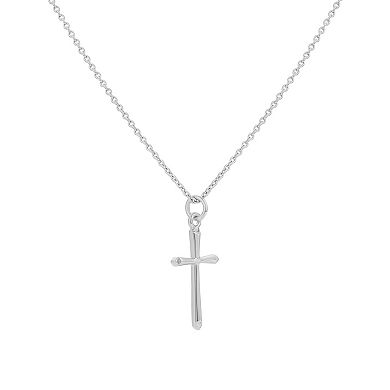 PRIMROSE Sterling Silver Polished Cross Pendant Necklace