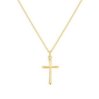 PRIMROSE Sterling Silver Polished Cross Pendant Necklace