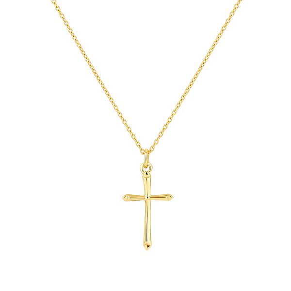 PRIMROSE Sterling Silver Polished Cross Pendant Necklace