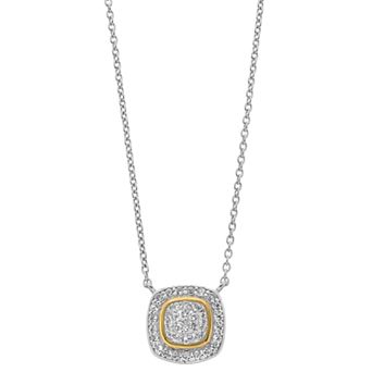 Rosabella 14K Gold Over Sterling Silver Lab-Created White Sapphire Necklace