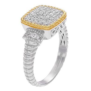 Rosabella 14K Gold Over Sterling Silver Lab-Created White Sapphire Ring