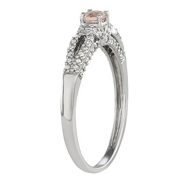 14k White Gold 1/3 Carat T.W. Diamond & Morganite Engagement Ring