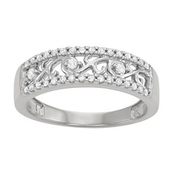 HDI 10k Gold 1/4 Carat T.W. Diamond Filigree Ring