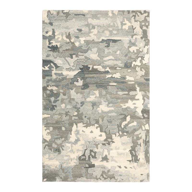 StyleHaven Anna Abstract Shadows Wool Rug, Grey, 2.5X8 Ft