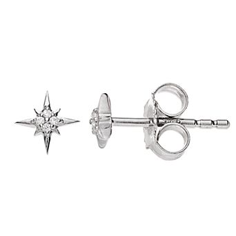 LC Lauren Conrad Sterling Silver Lab-Created White Sapphire North Star Earrings