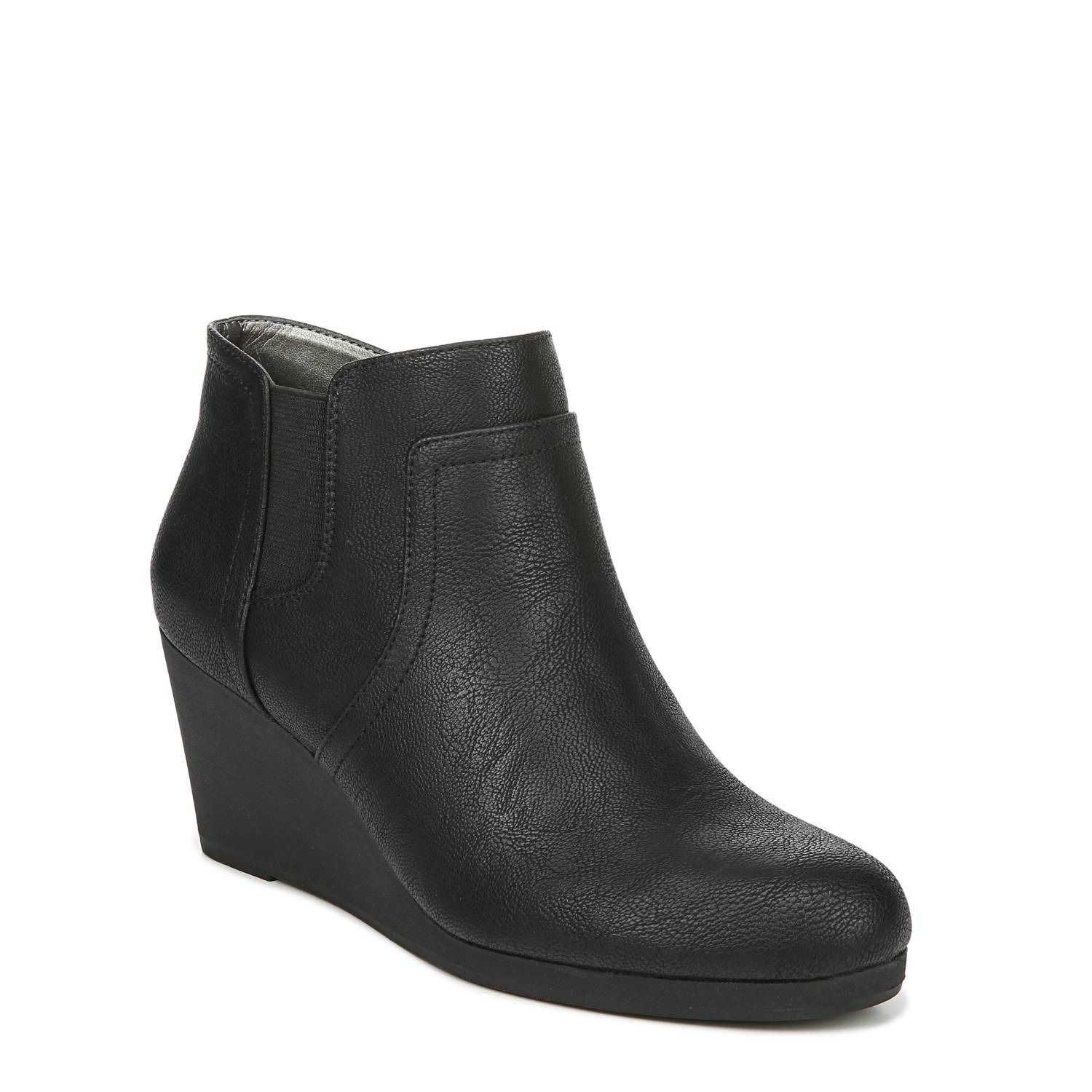 black wedge chelsea boots