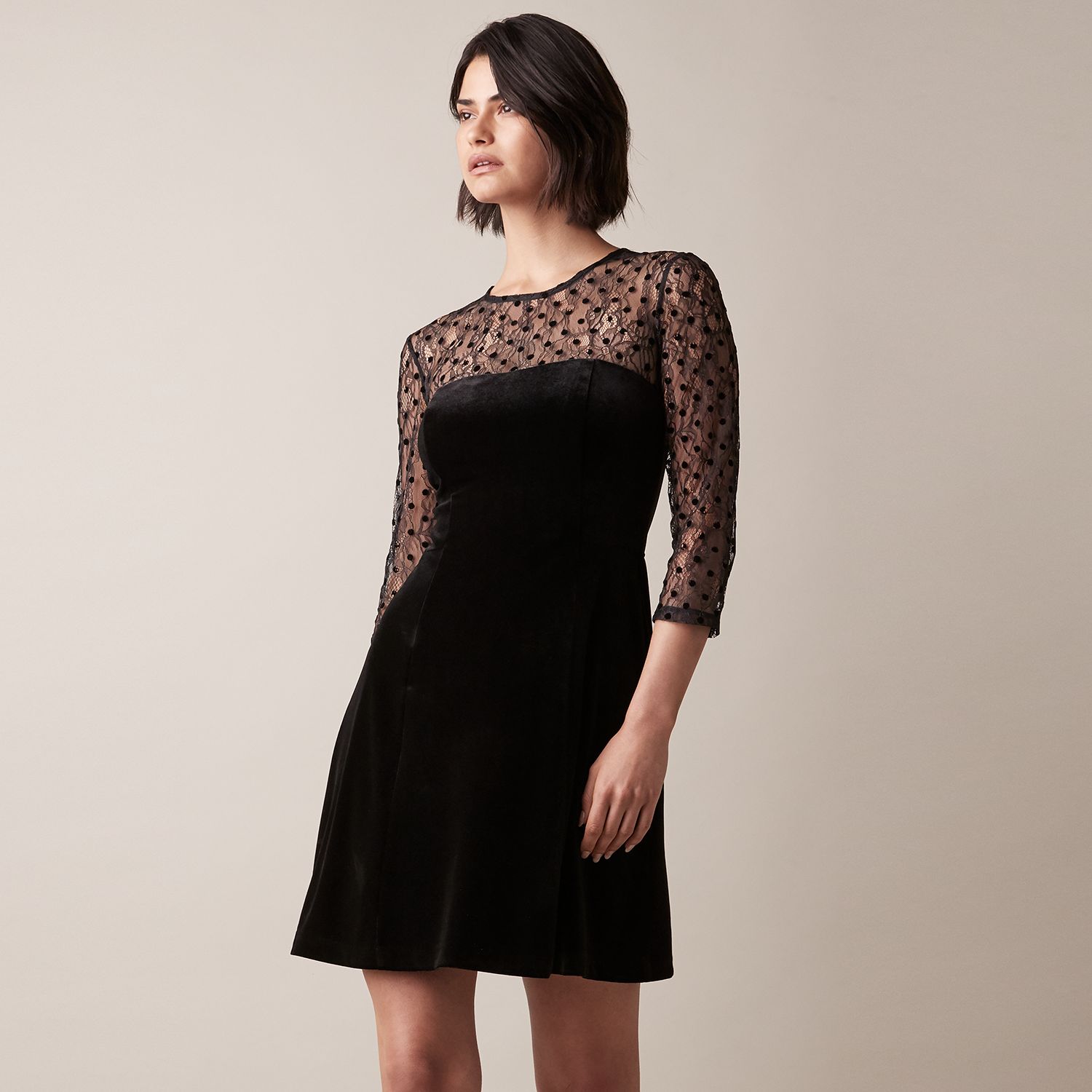 lace yoke dress