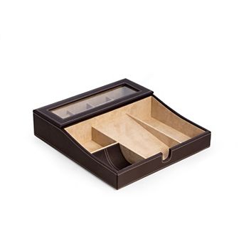 Black Leather Valet Tray by Bey-Berk