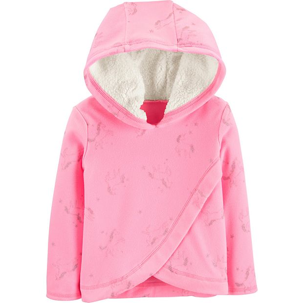 Toddler Girl Carter s Unicorn Cross Front Fleece Hoodie