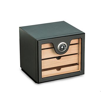 Revel Four-Drawer Carbon Fiber Humidor by Bey-Berk