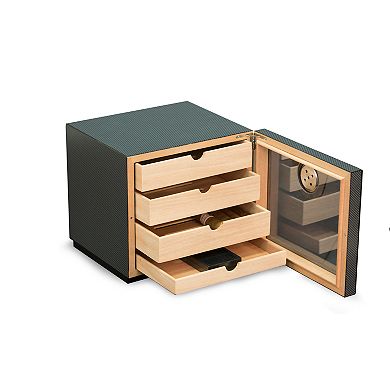 Revel Four-Drawer Carbon Fiber Humidor by Bey-Berk