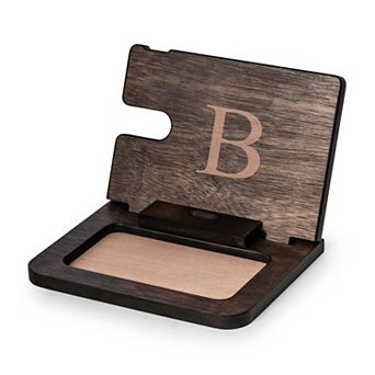 Jasper Monogrammed Wood Valet & Charging Station