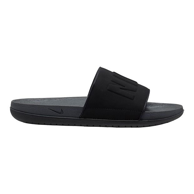 White and clearance grey nike slides