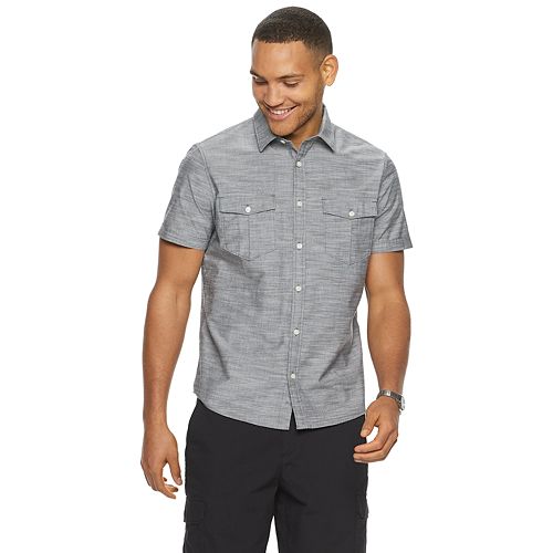 Men's Apt. 9® Untucked Regular-Fit Textured Button-Down Shirt