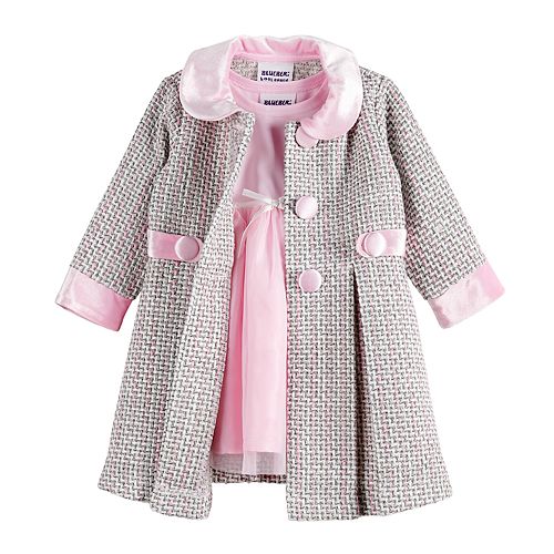 Baby Girl Blueberi Boulevard Dress & Boucle Coat Set