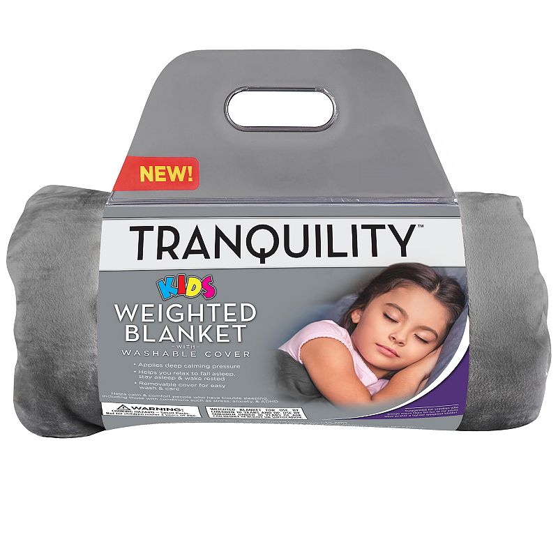 Tranquility Kids Weighted Blanket & Cover, Grey, 9 LBS