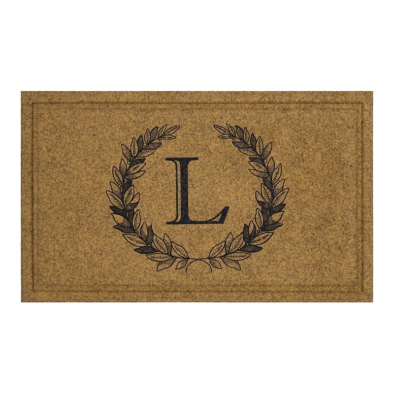 34143574 Mohawk Home Laurel Monogram Doormat, Brown, 24X36 sku 34143574