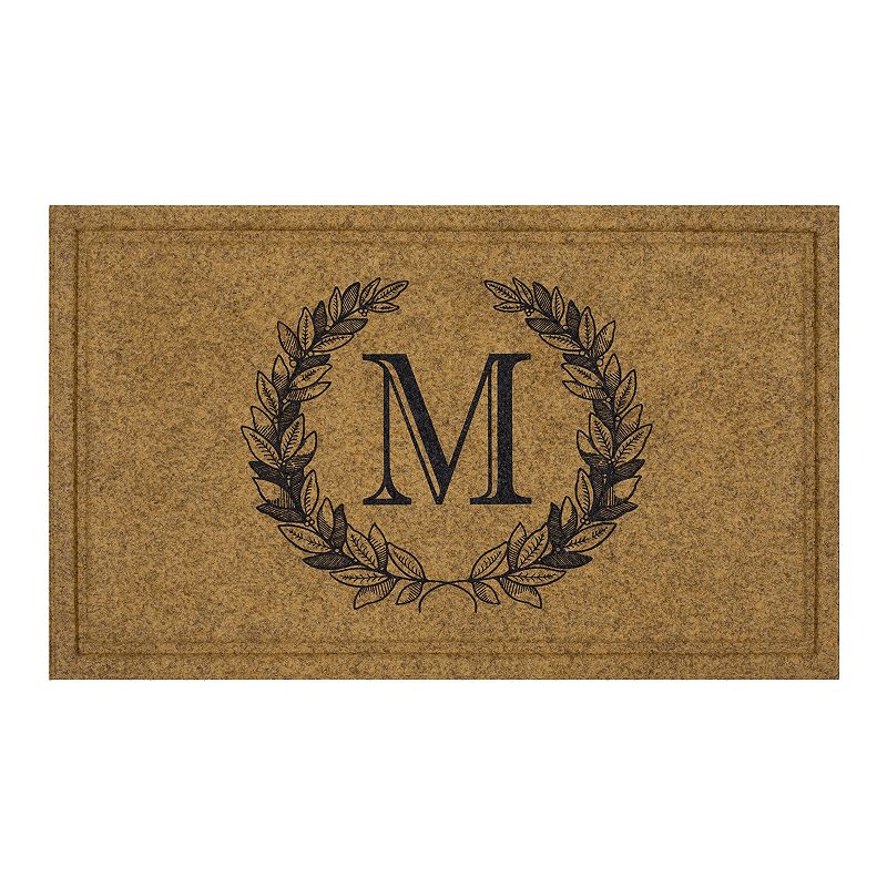 Mohawk Home Laurel Monogram Doormat, Brown, 18X30