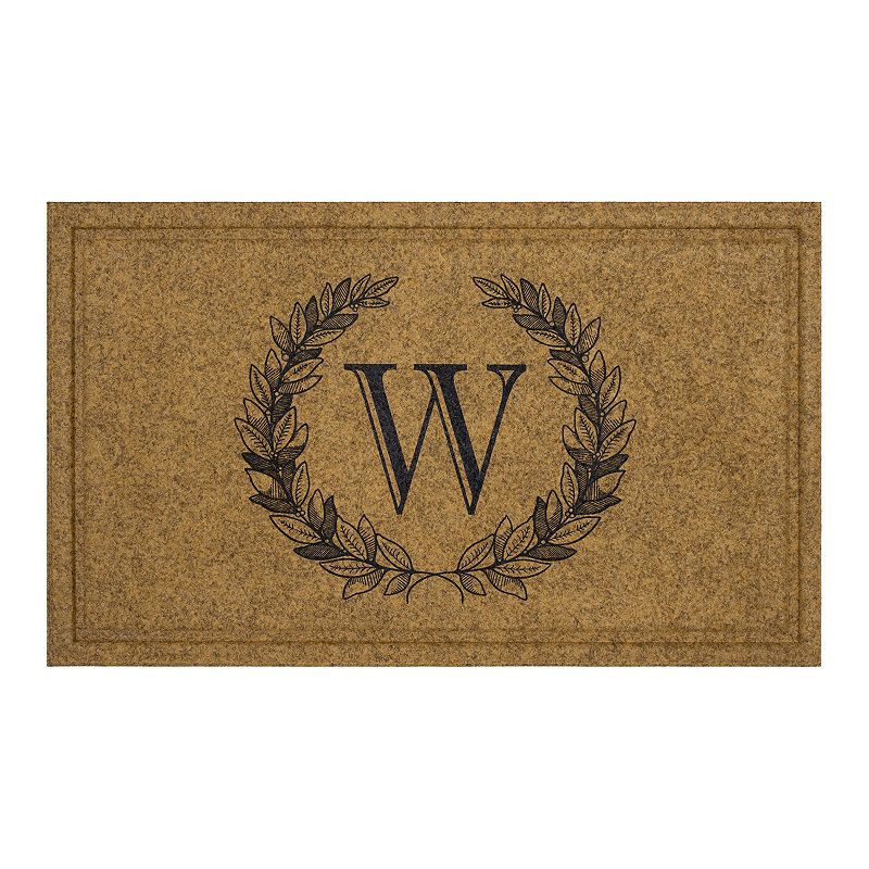 34143581 Mohawk Home Laurel Monogram Doormat, Brown, 24X36 sku 34143581