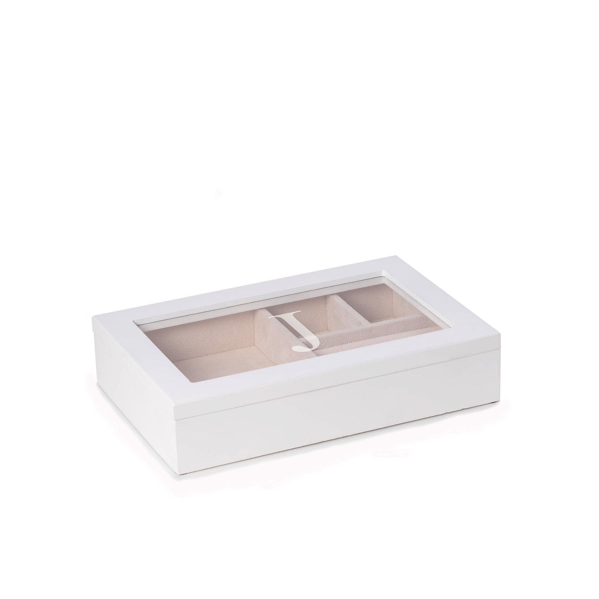 Penelope Monogrammed Wood Jewelry Box, Womens