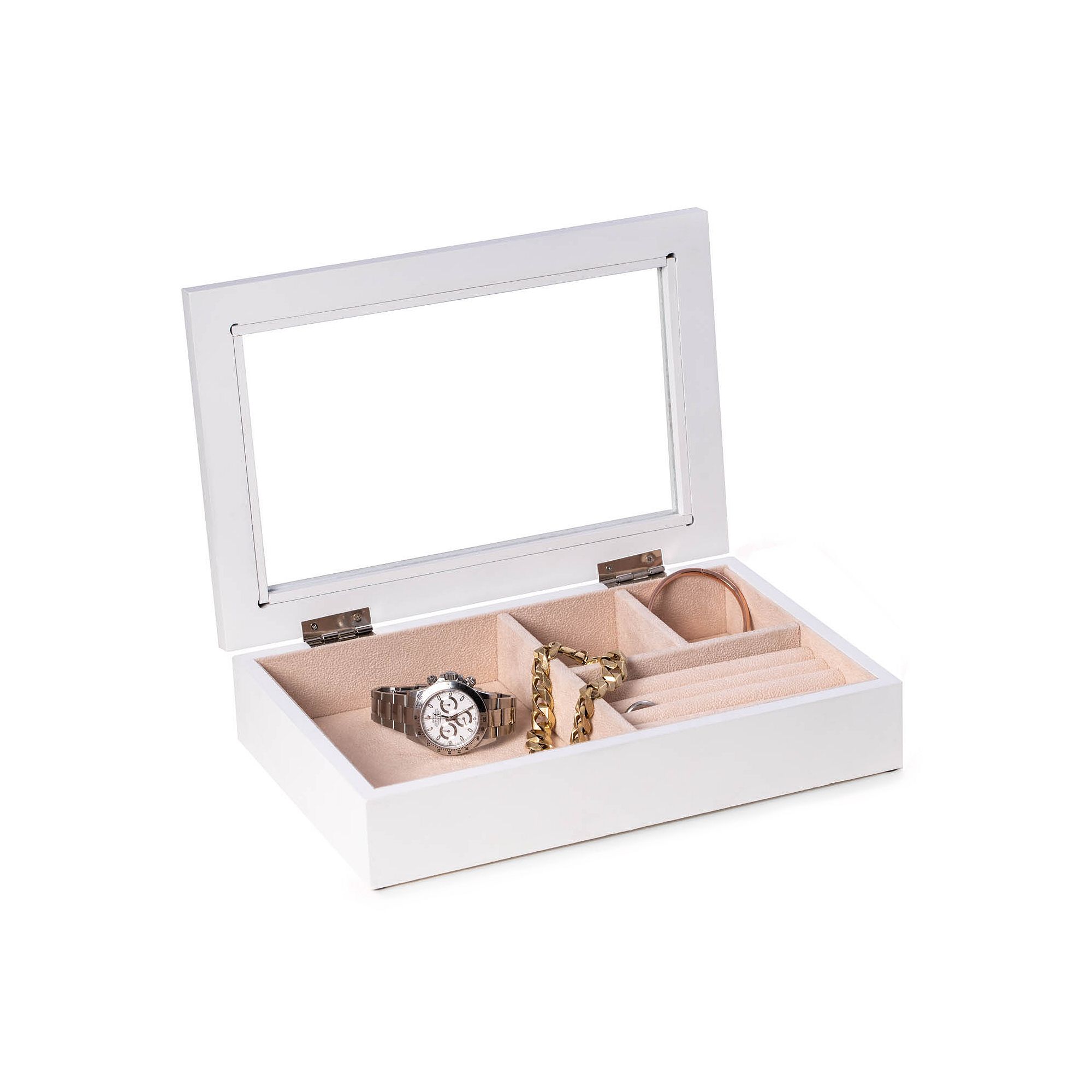 Penelope Monogrammed Wood Jewelry Box, Womens, K