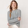 Women's LC Lauren Conrad Mixed Knit Crewneck Sweater