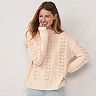 Women's LC Lauren Conrad Open Stitch Crewneck Sweater
