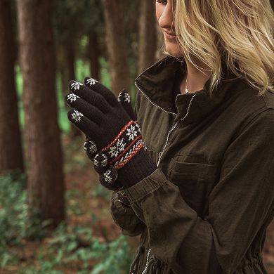 Women's MUK LUKS Fairisle Lined Touchscreen Gloves