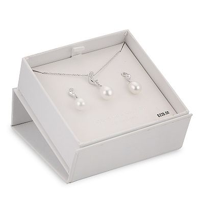 PearLustre by Imperial Freshwater Cultured Pearl & Cubic Zirconia Necklace & Earring Set