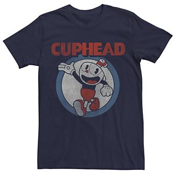 Men's Cuphead Vintage Distressed Portrait Logo Tee