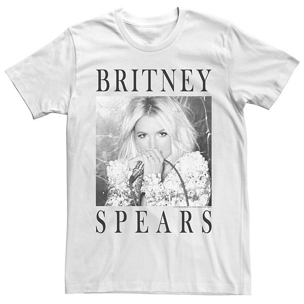 Men's Britney Spears Black And White Portrait Tee