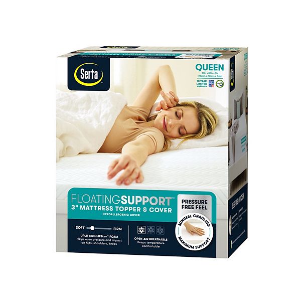Serta Floating Support LIFTcor Foam Uplifting Mattress Topper