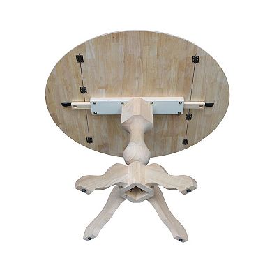 International Concepts Round Drop Leaf Pedestal Table