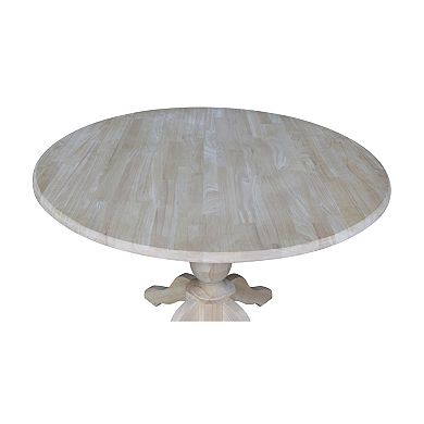 International Concepts Round Drop Leaf Pedestal Table