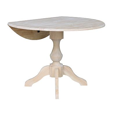 International Concepts Round Drop Leaf Pedestal Table