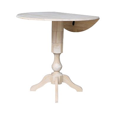 International Concepts Round Dual Drop Leaf Pedestal Table